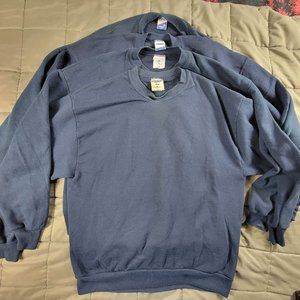 Vintage Jerzees And Bike Mens XL Dark Blue Pullover Long Sleeve Made In The USA